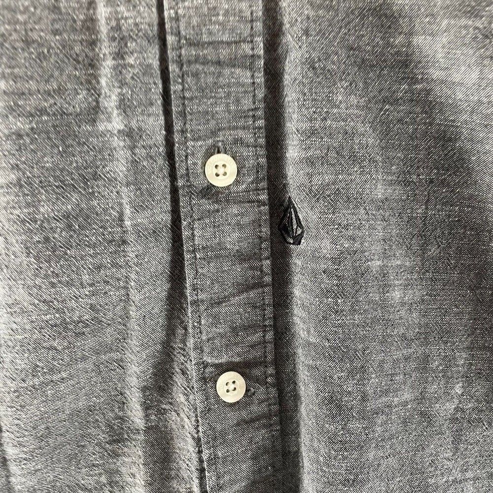 Volcom Shirt Mens Medium Gray Long Sleeve Button Up Casual Classiccore Normcore - Picture 2 of 9